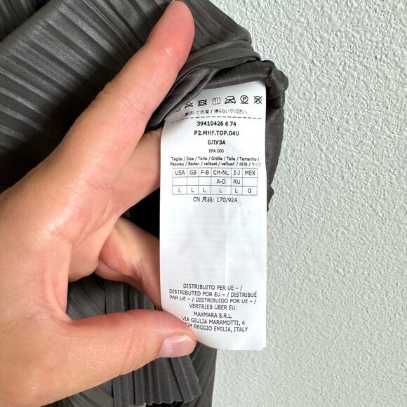 Max Mara Osso Pleated Dary Gray Tunic Women’s Large NWT - Picture 5 of 8